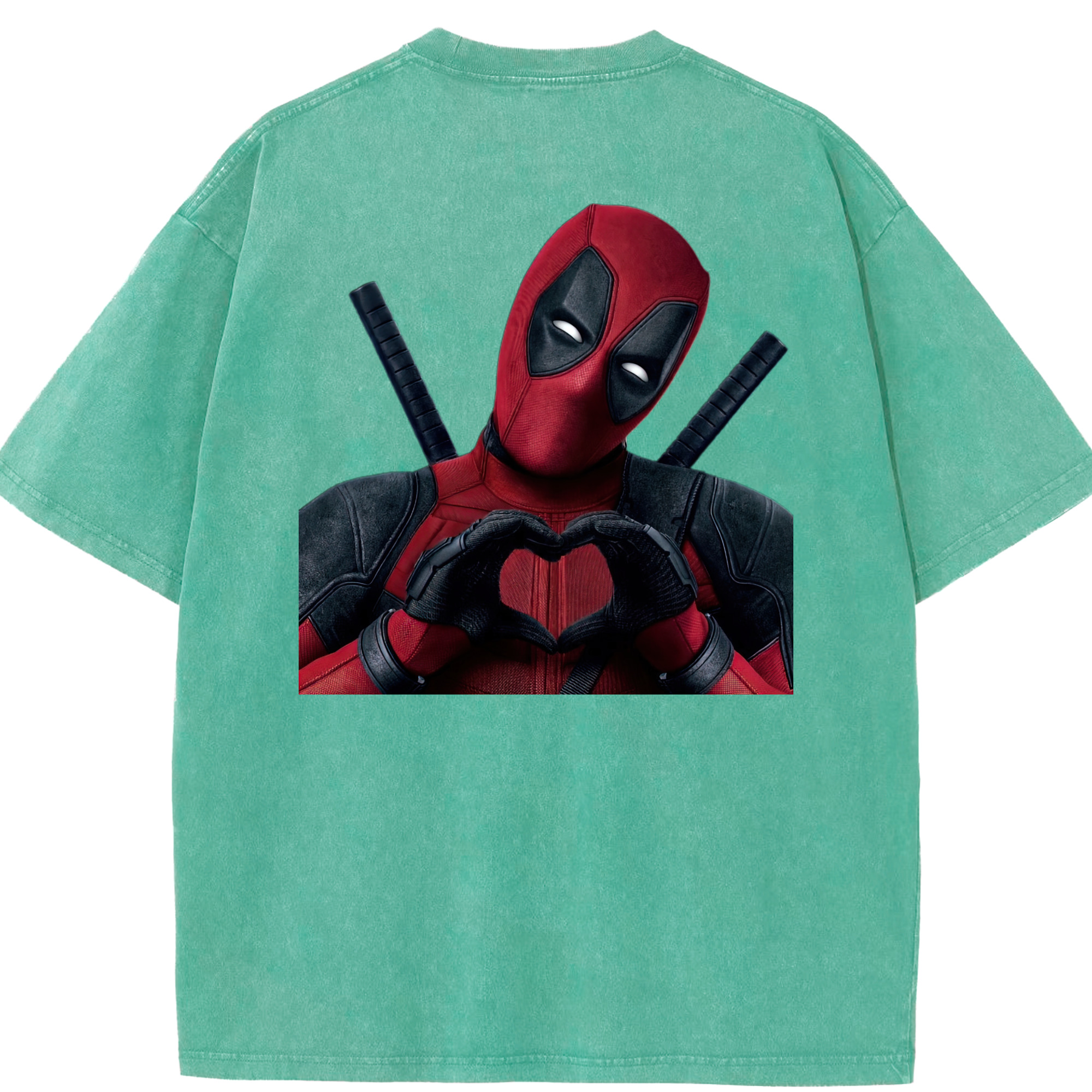（画像用） Deadpool デッドプール 綿100% ヴィンテージ風 半袖Tシャツ（背面プリント）